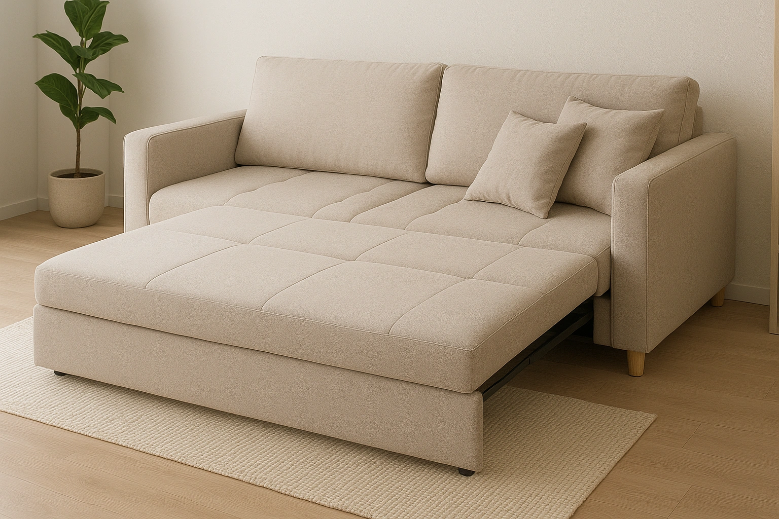 A comfortable and stylish multifunctional sofa bed, perfect for small spaces.